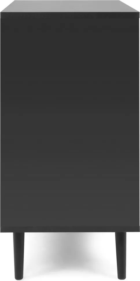 Zásuvková komoda Vienna, čierna/výplet