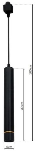 LED Luster na lanku do lištového systému TRACK PENDANT LED/3W/230V čierna