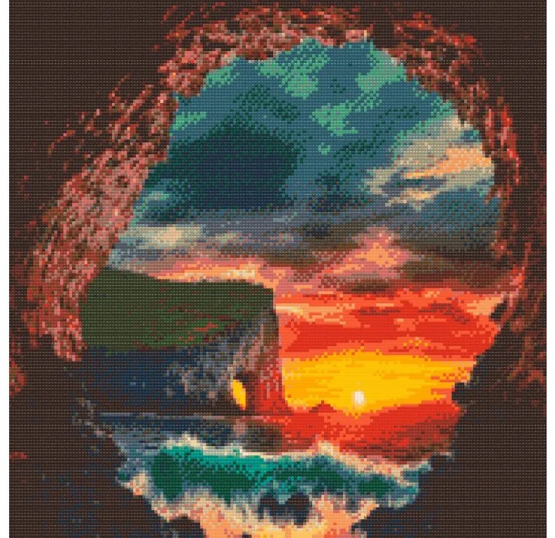 Gario Diamantové maľovanie Tunel v jaskyni Rozmery: 50 x 50 cm, Rámovanie: S vnútorným rámom, Diamanty: Okrúhle