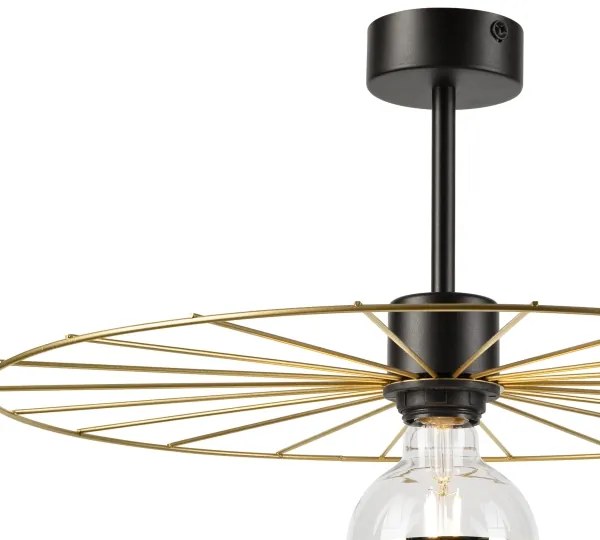 Luster na tyči MONTANA 1xE27/15W/230V pr. 45 cm zlatá/čierna