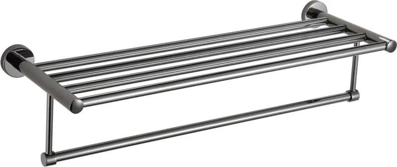 Mexen Remo, polica s vešiakom na uterák, čierny chróm, 7050720-73
