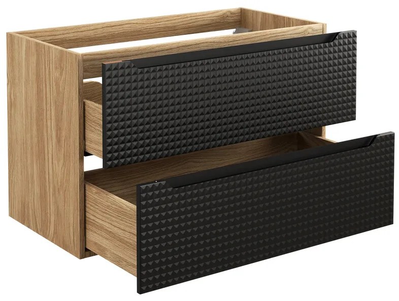 Závěsná skříňka Luxor Black se zápustným umyvadlem 70 cm černá