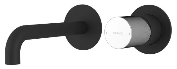 Sapho Sapho, ULTRATAP 2-prvková podomietková umývadlová batéria, hubica 20cm, čierná mat/chróm, UT018TBC