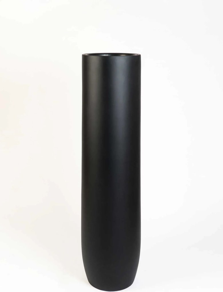 Vysoký kvetináč SOLERIO, sklolaminát, výška 120 cm, čierna