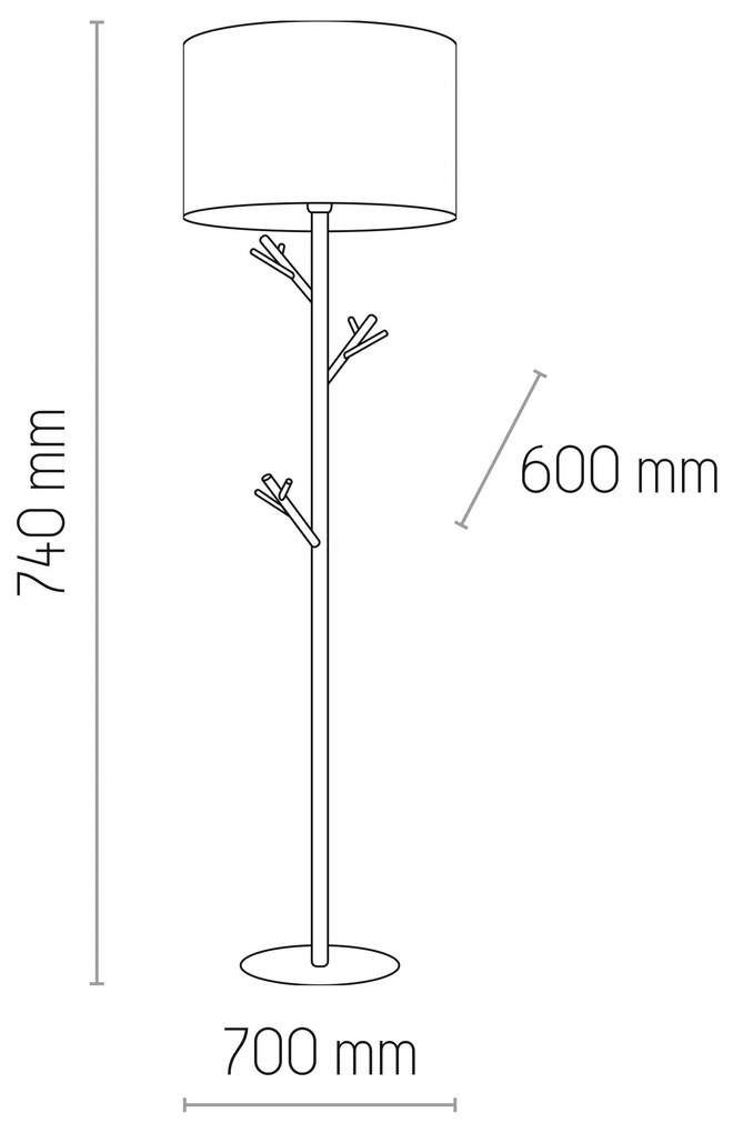 TK-LIGHTING Stojacia škandinávska lampa ALBERO, 1xE27, 60W, guľatá, béžová