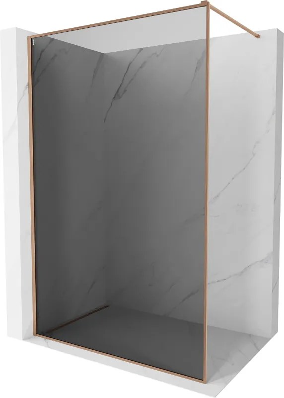 Mexen, Mexen Kioto-XF sprchová stena s rámom 140 x 202 cm, grafit 10 mm, brúsená meď - 800-140-104-65-40-X
