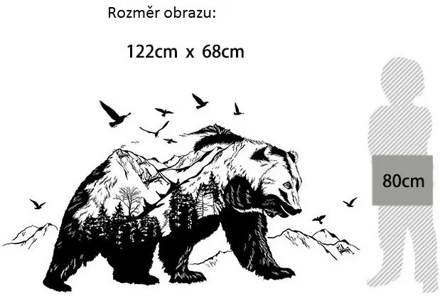 Veselá Stena Samolepka Medveď
