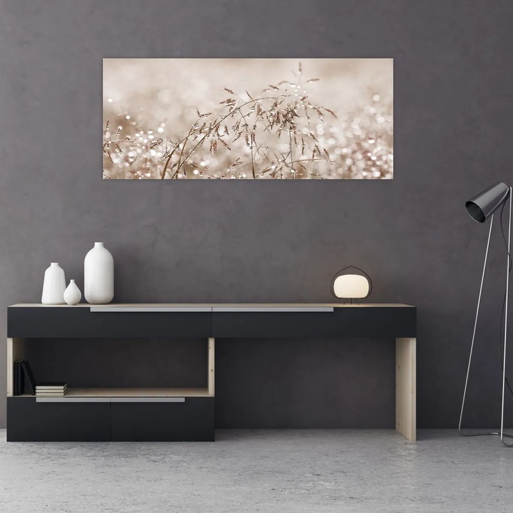 Obraz - Lúka v hnedých tónoch (120x50 cm)