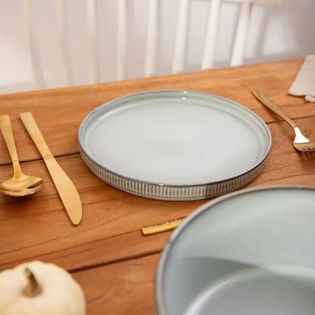 Dezertný tanier SANOS rebrovaný /sivý 707247