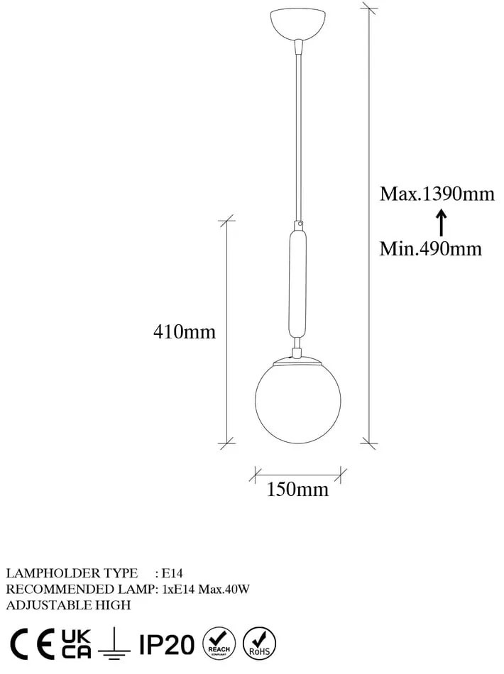Závesné svietidlo v zlatej farbe so skleneným tienidlom ø 15 cm King – Opviq lights
