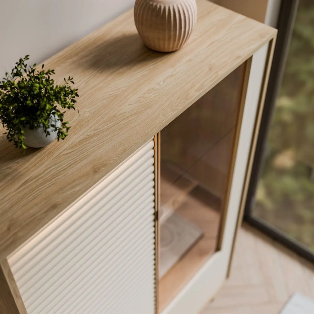 VITRÍNA CELESTINO 2D1W DUB + KAŠMÍR 100 x 152 cm