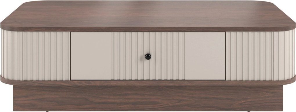 Konferenčný stolík Vespera 103x60 cm na sokli - kašmírová / orech / čierna