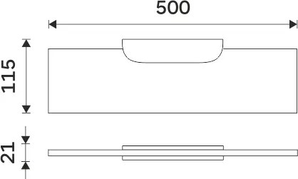 Nimco Polica, 50 cm NIKAU čierna - NKC X350-C-90