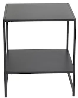 Staal príručný stolík s poličkou čierny
