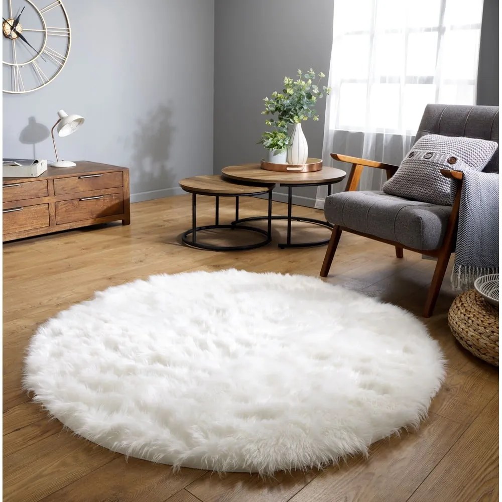 Biely okrúhly koberec ø 120 cm Sheepskin - Flair Rugs