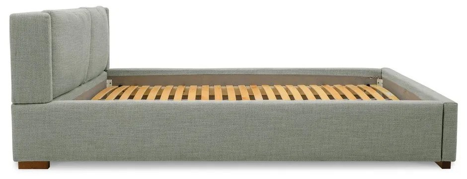 Sivá čalúnená dvojlôžková posteľ s roštom 180x200 cm Dreamer – Scandic