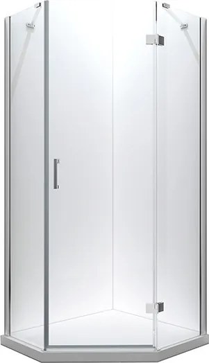 Besco Päťuholníkový sprchovací kút VIVA PE 90x90, výška 195 cm - bez vaničky BESCO-Rozmery: 90x90, BESCO-Orientácia: Pravá