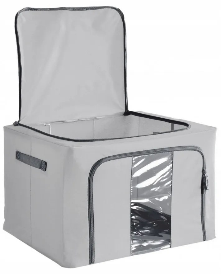 eCarla Textilný box na uskladnenie posteľnej bielizne a oblečenia, sivý LUFER 50x40x32