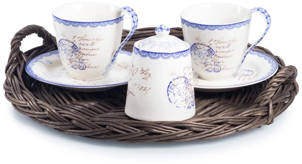 Podnos prútený provence Bakke VI.priemer 34 x v. 2/6(cm)