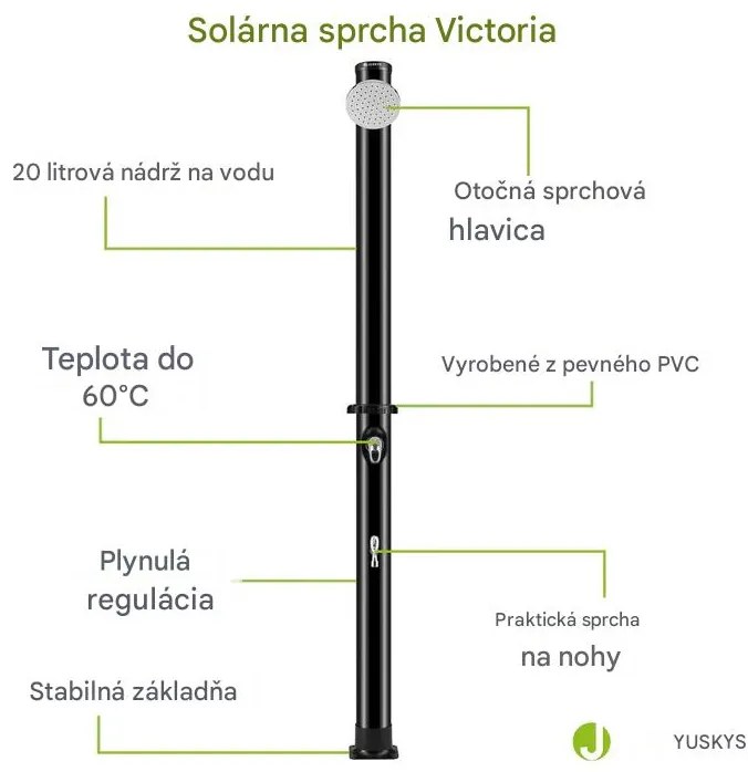 InternetovaZahrada Záhradná solárna sprcha Victoria 20 L