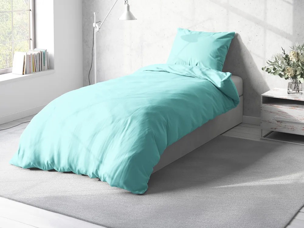 Biante Bavlnené jednofarebné posteľné obliečky Moni MOD-510 Ľadová modrá Predĺžené 140x220 a 70x90 cm