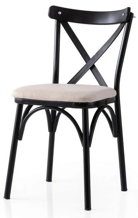 Sada jedálenských stoličiek Ekol Cream a Black, 2ks