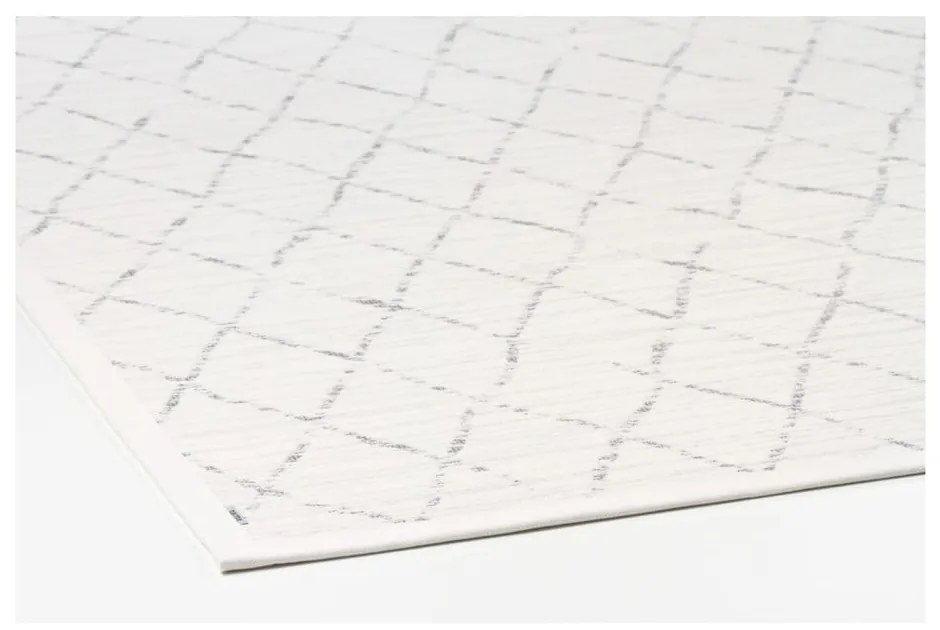 Biely vzorovaný obojstranný koberec Narma Vao, 140 × 200 cm