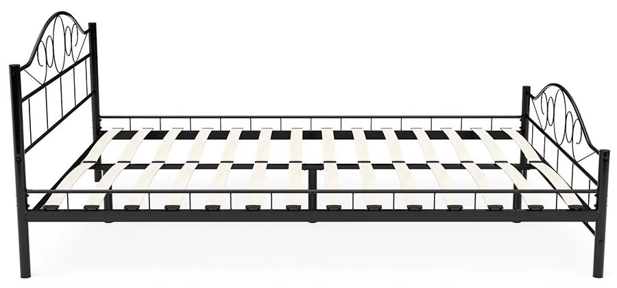 Kovový posteľový rám s lamelami v rôznych veľkostiach a farbách, 140x200 cm, Mimi, čierny