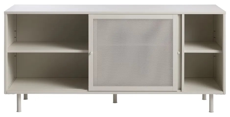 Biela kovová nízka komoda s posuvnými dverami 160x75 cm Veep – Unique Furniture