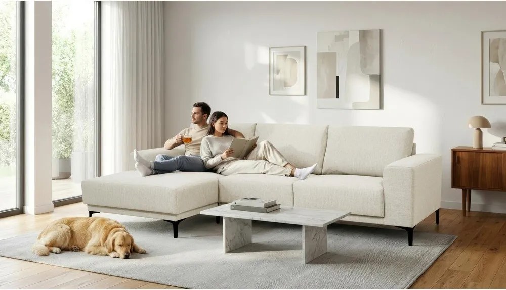 Béžová rohová pohovka (ľavý roh) Chile – Scandic