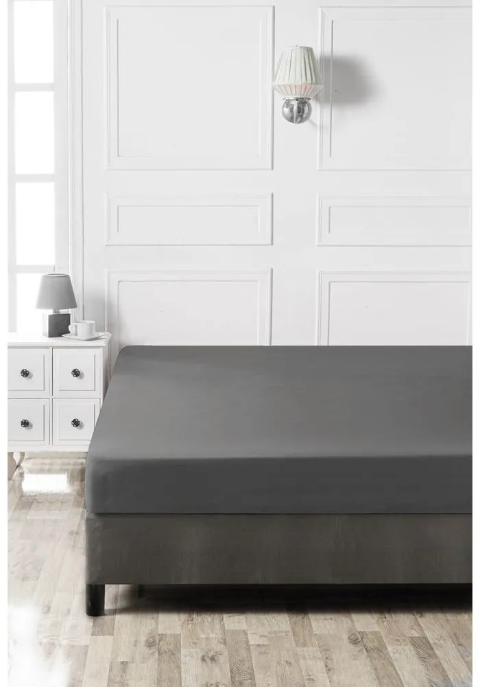 Antracitová napínacia bavlnená plachta 140x200 cm – Mijolnir