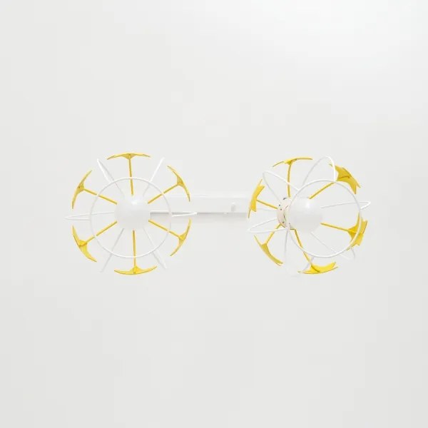 Detský luster na lanku STARS 2xE27/15W/230V žltá/biela