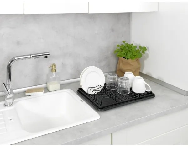 WENKO 54798100 - Odkvapkávač na riad AMY 42,5x31,5 cm čierny