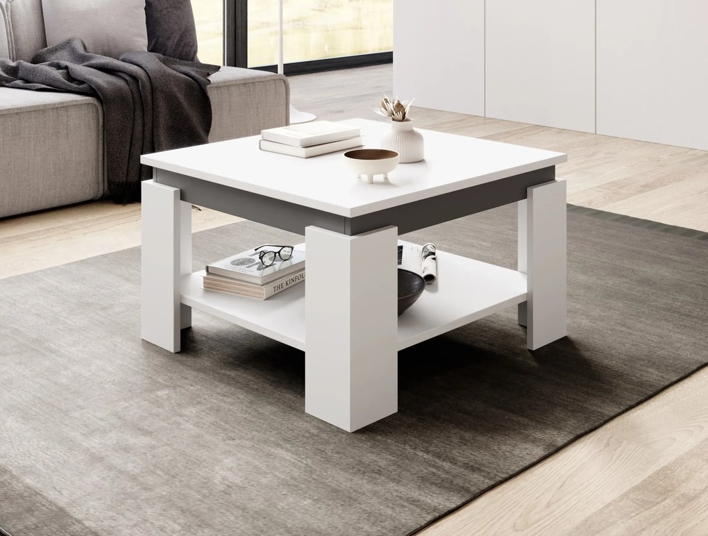 Konferenčný stolík Tinto 68 cm biely/antracit