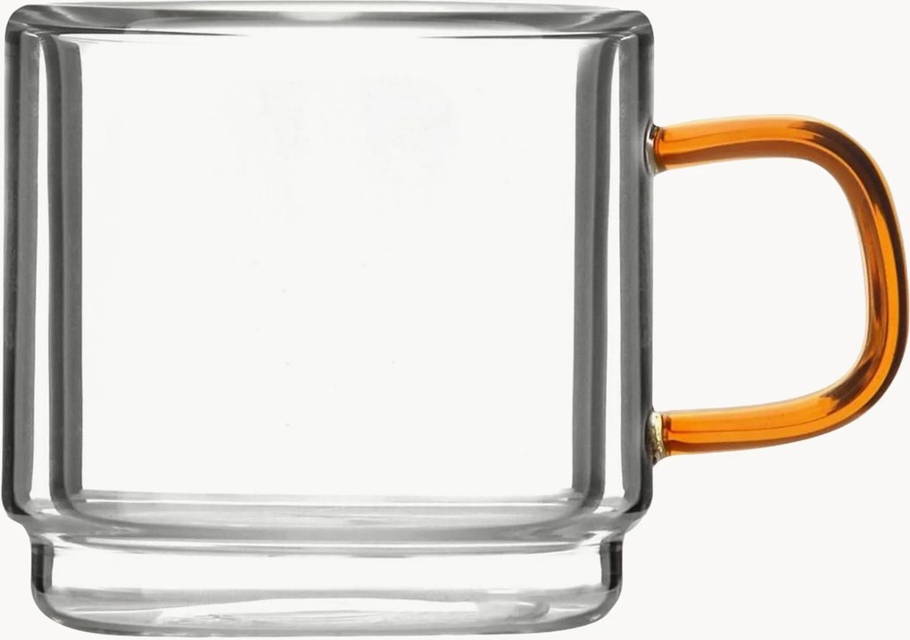 Borosilikátové šálky na espresso Amber, 2 ks