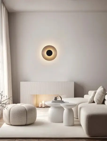LED čierna nikel & dymové svietidlo na stenu Nous