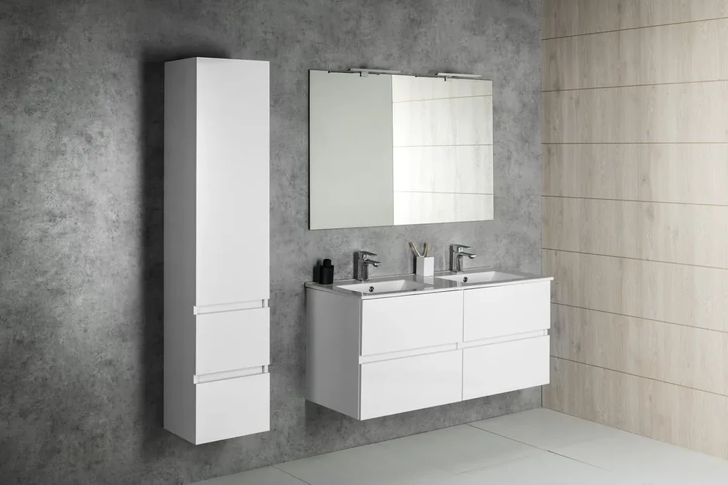 Aqualine Aqualine, PANEDA umývadlová skrinka 119x55x45,2cm, biela, PN212