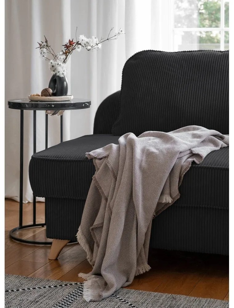 Antracitová menčestrová leňoška (pravý roh) Chic Charlotte – Miuform