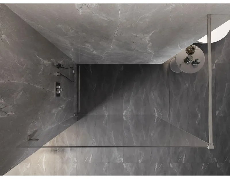 Mexen Lunar sprchová stena ľavá 80 x 200 cm, 8mm číre sklo, brúsená oceľ, 830-080-000-97-00-L