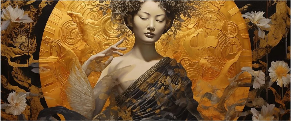 Obraz - Japonská dáma (120x50 cm)