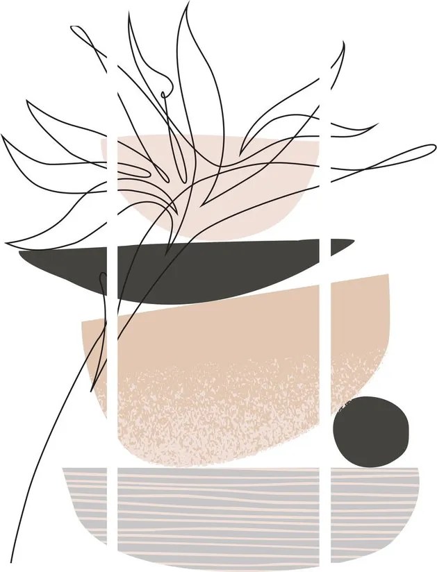 Obraz - Line art kvety N⁰1 (150x105 cm)