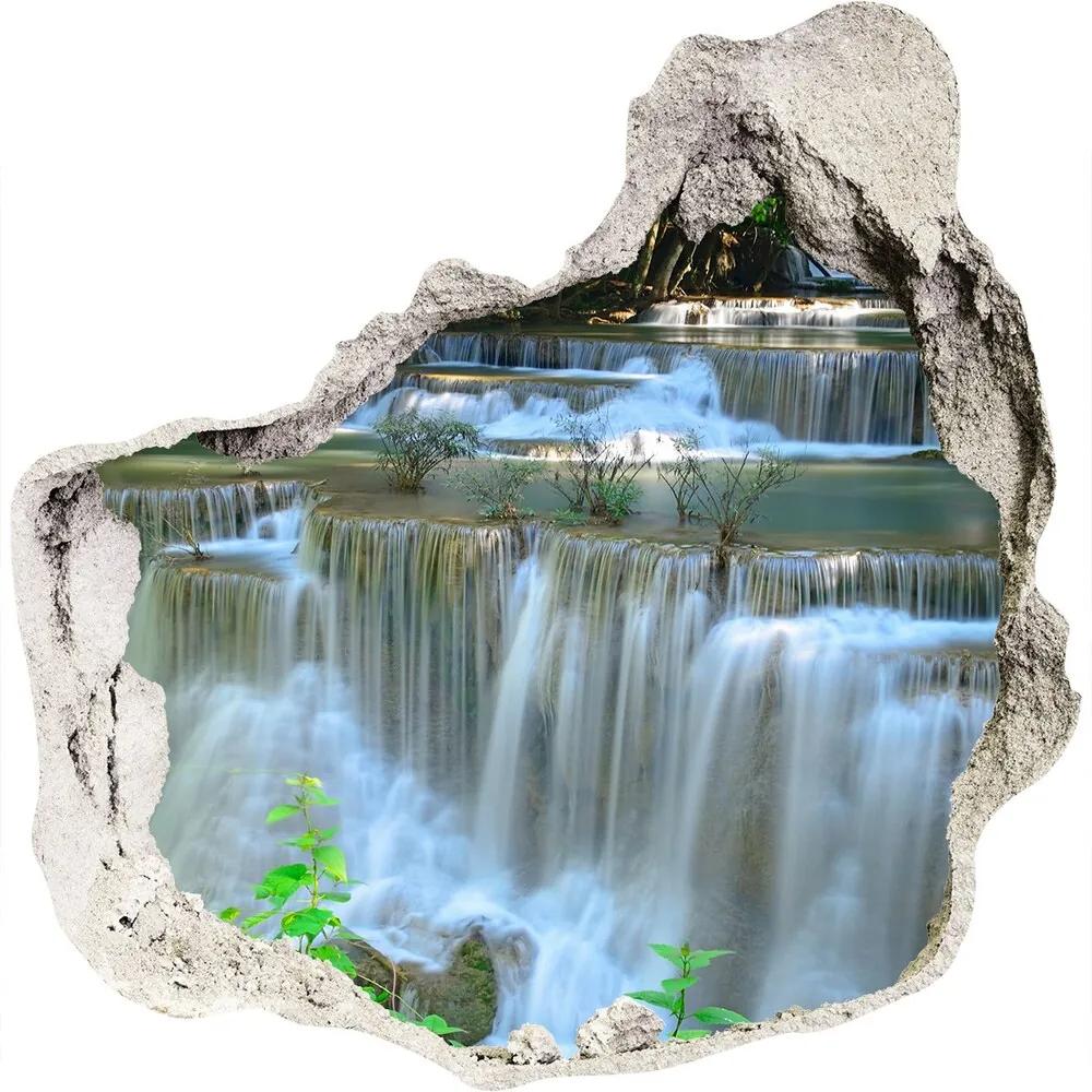 Nálepka fototapeta 3D výhľad betón Vodopád WallHole-75x75-piask-69146962