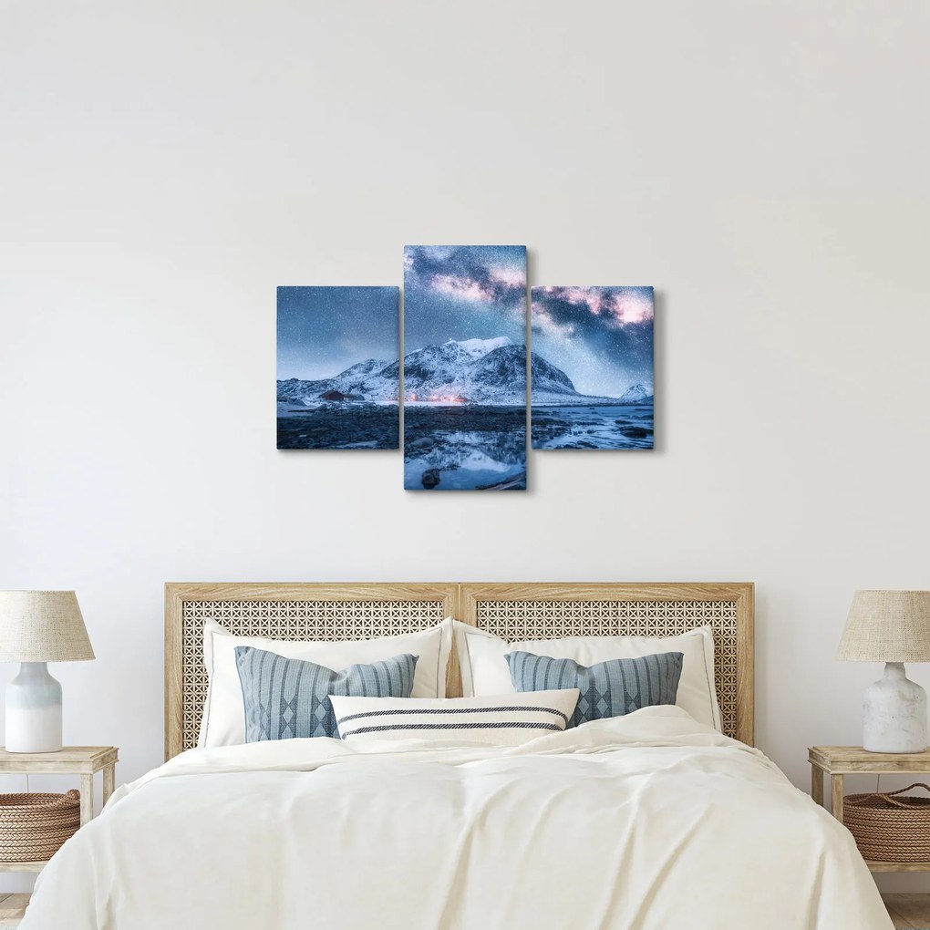 Obraz hôr s hviezdnou oblohou (90x60 cm)