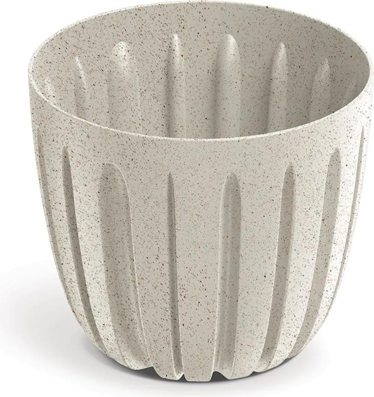 Plastový kvetináč WARIOS ECO WOOD biely matný