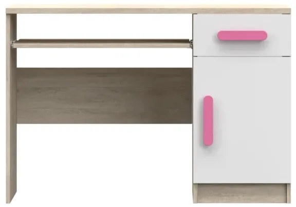 Písací stôl SMYK 110 cm dub sonoma/biela