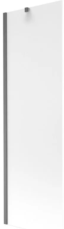 Mexen Next, 1-krídlová vaňová zástena 60 x 150 cm, 6mm sklo námraza, brúsená grafitová, 895-060-000-00-30-66