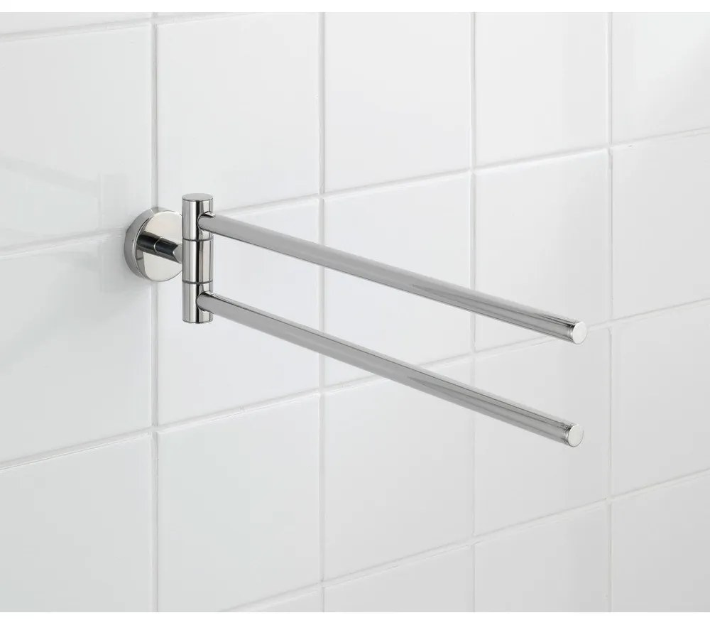 Nástenný držiak na uteráky z nehrdzavejúcej ocele v lesklej striebornej farbe Bosio – Wenko