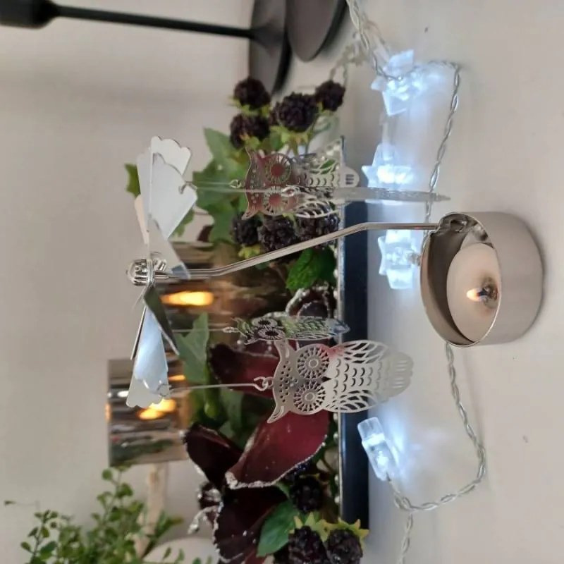 DECOLED Andělské zvonění, 8 x 13 cm, sovy, stříbrné