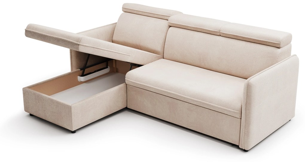 Rozkladacia rohová sedacia súprava Barcelia Mini univerzálna - béžový menčester Anafi 22