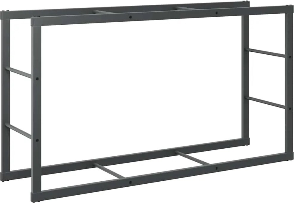 vidaXL Regál na krbové drevo, čierny 110x30x61 cm, oceľ